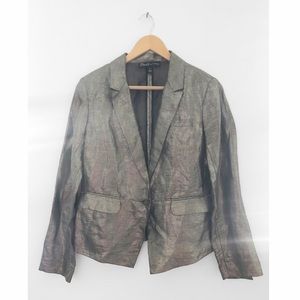 Elizabeth and James Metallic Linen Silver Blazer